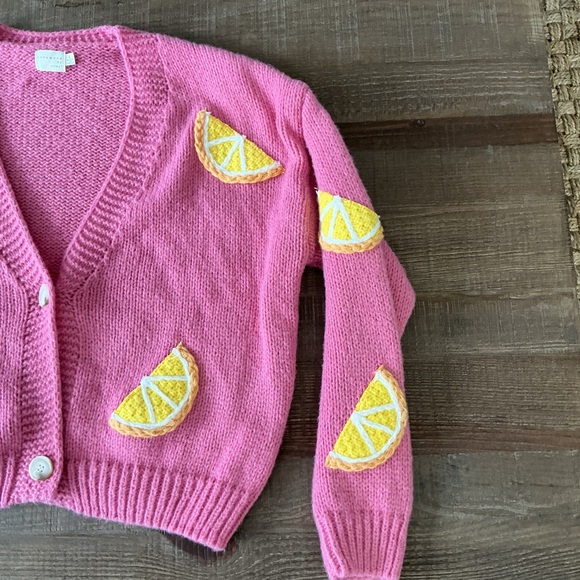Dreamer by Debut Pink Cardigan with Lemon Slice Design - Picture 5 of 10